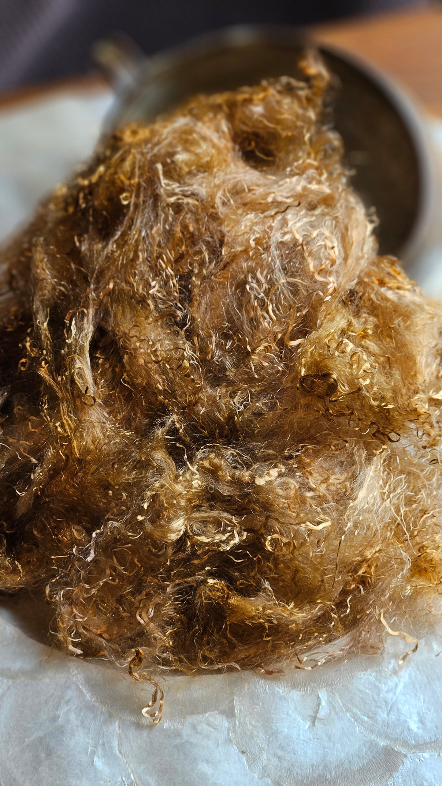 WULFENITE - hand-dyed eucalyptus crimp faux-silk for art yarn embellishing, fiber blending, felting, and papermaking - 2 oz | 57 g