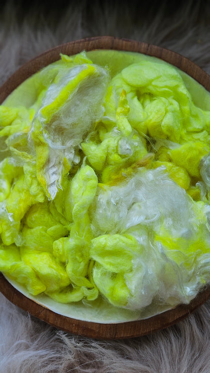 Lemon Merengue - wool & bamboo blend for spinning & felting - 5 oz |  142 g