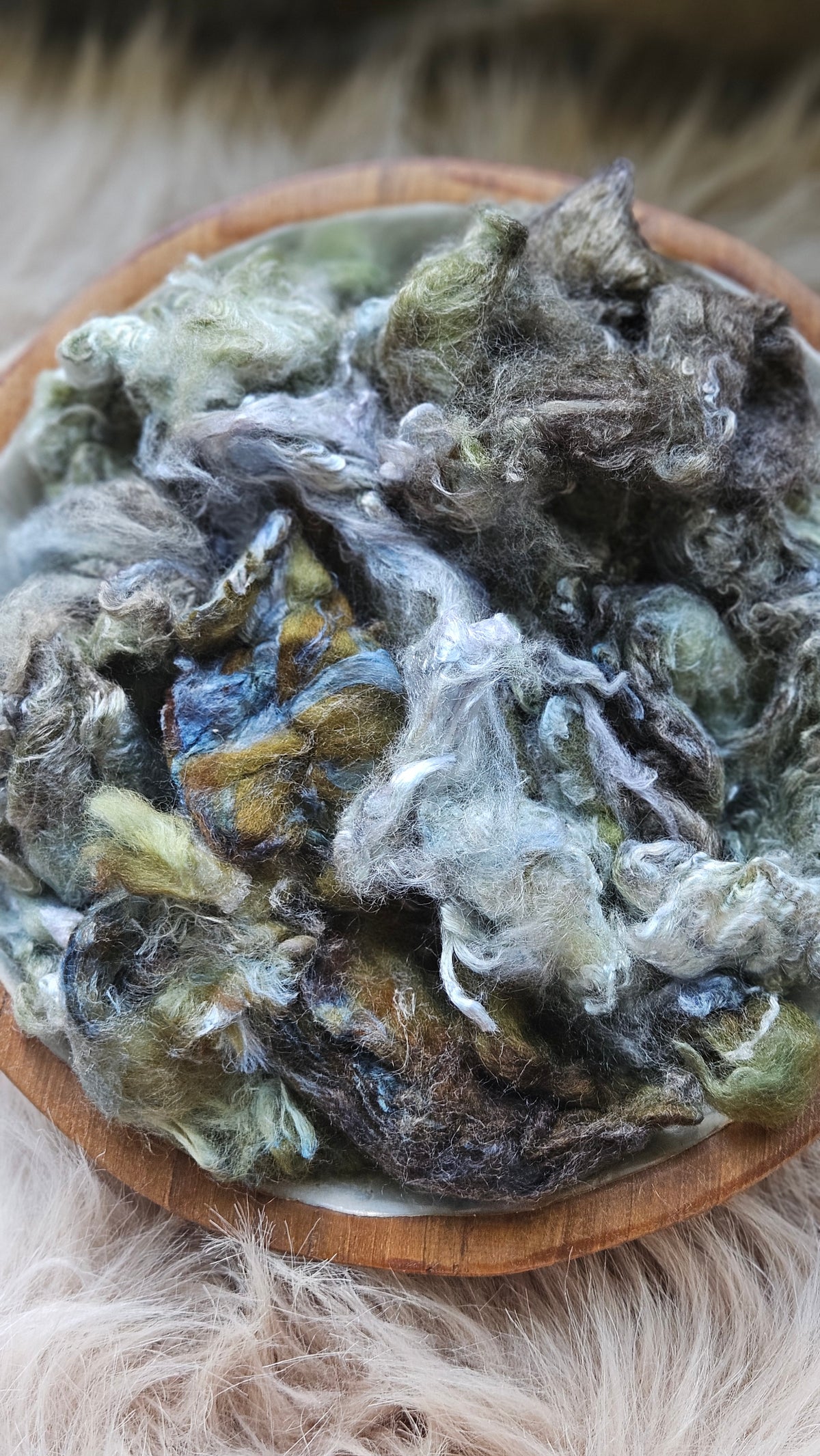 Glass Gem - hand-dyed fine wool and silky bamboo mill ends - 5 oz |  142 g