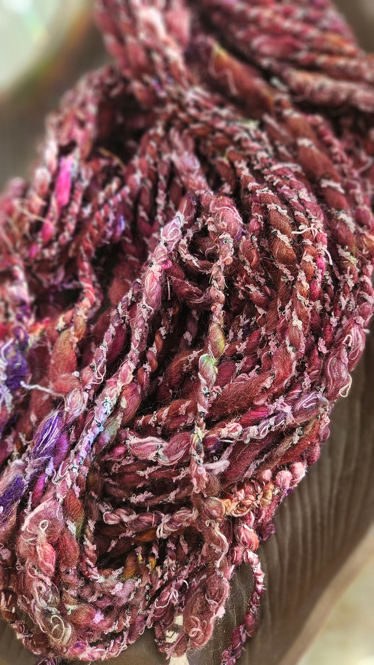 QUIET HEARTH - Bulky Handspun Art Yarn XL Skein - 40 yards | 3.6 ounces | 102 grams