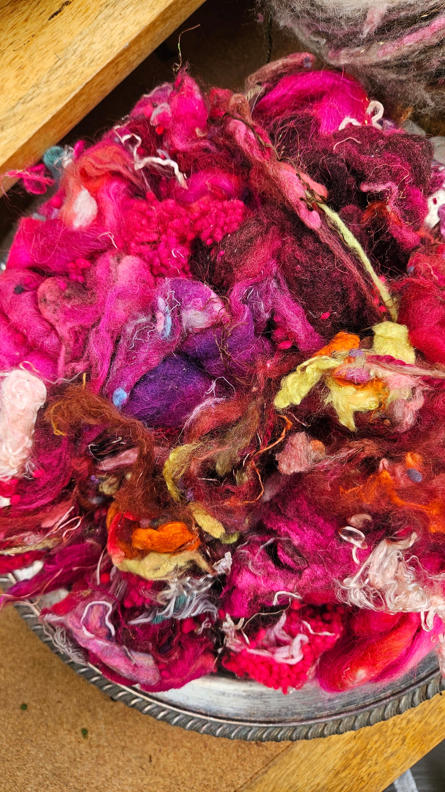 WILDFLOWER VALLEY - Hand-Dyed Texture Blend for art yarn embellishing, texture blending, felting, mixed media, and fiber art - 4 ounces | 114 grams