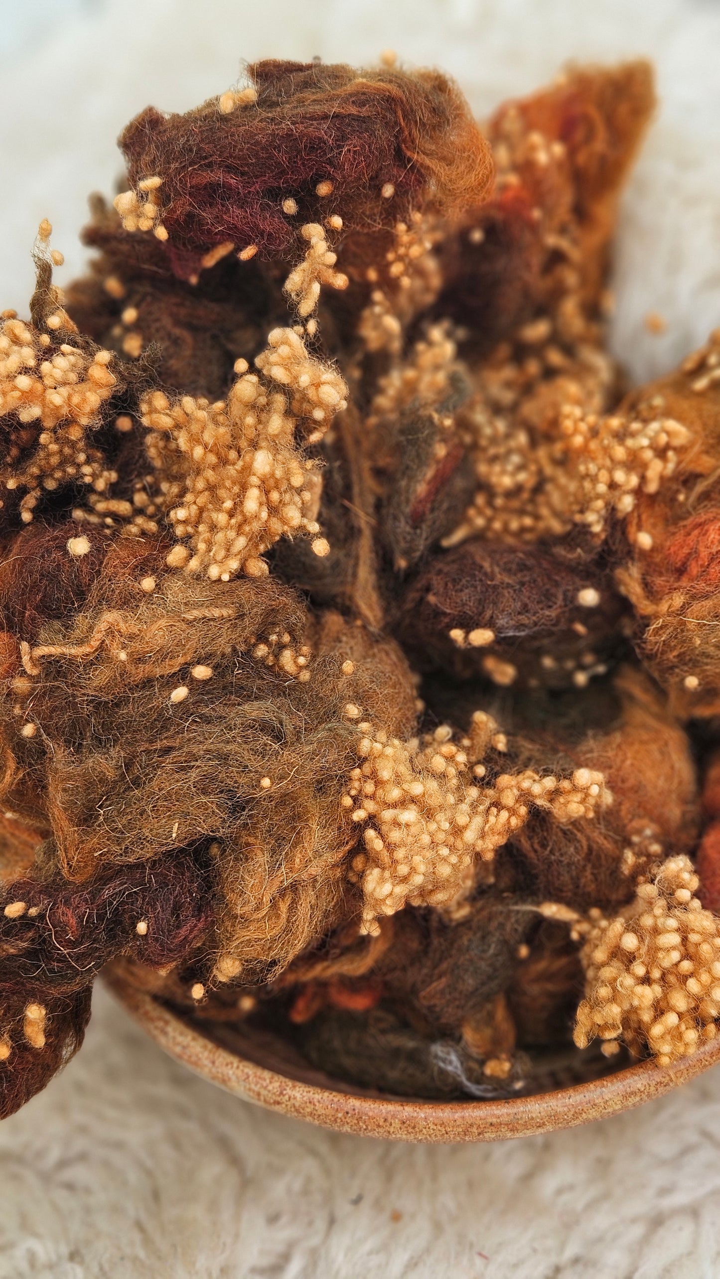 NOVEMBER FOREST - Hand-Dyed Recycled Wool Texture Blend for art yarn embellishing, texture blending, felting, mixed media, and fiber art - 4 ounces | 114 grams