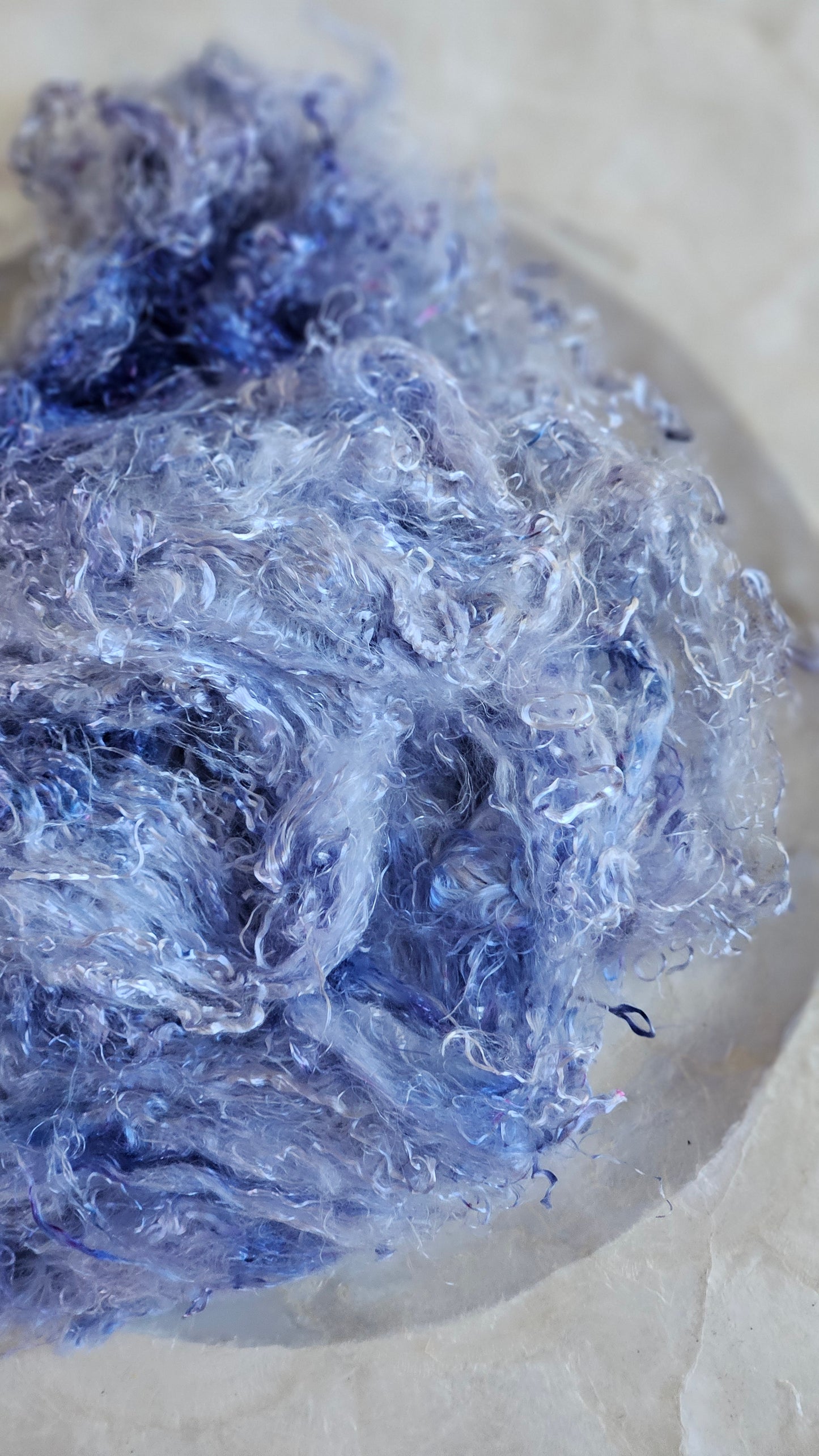 DOLOSTONE - hand-dyed eucalyptus crimp faux-silk for art yarn embellishing, fiber blending, felting, and papermaking - 2 oz | 57 g