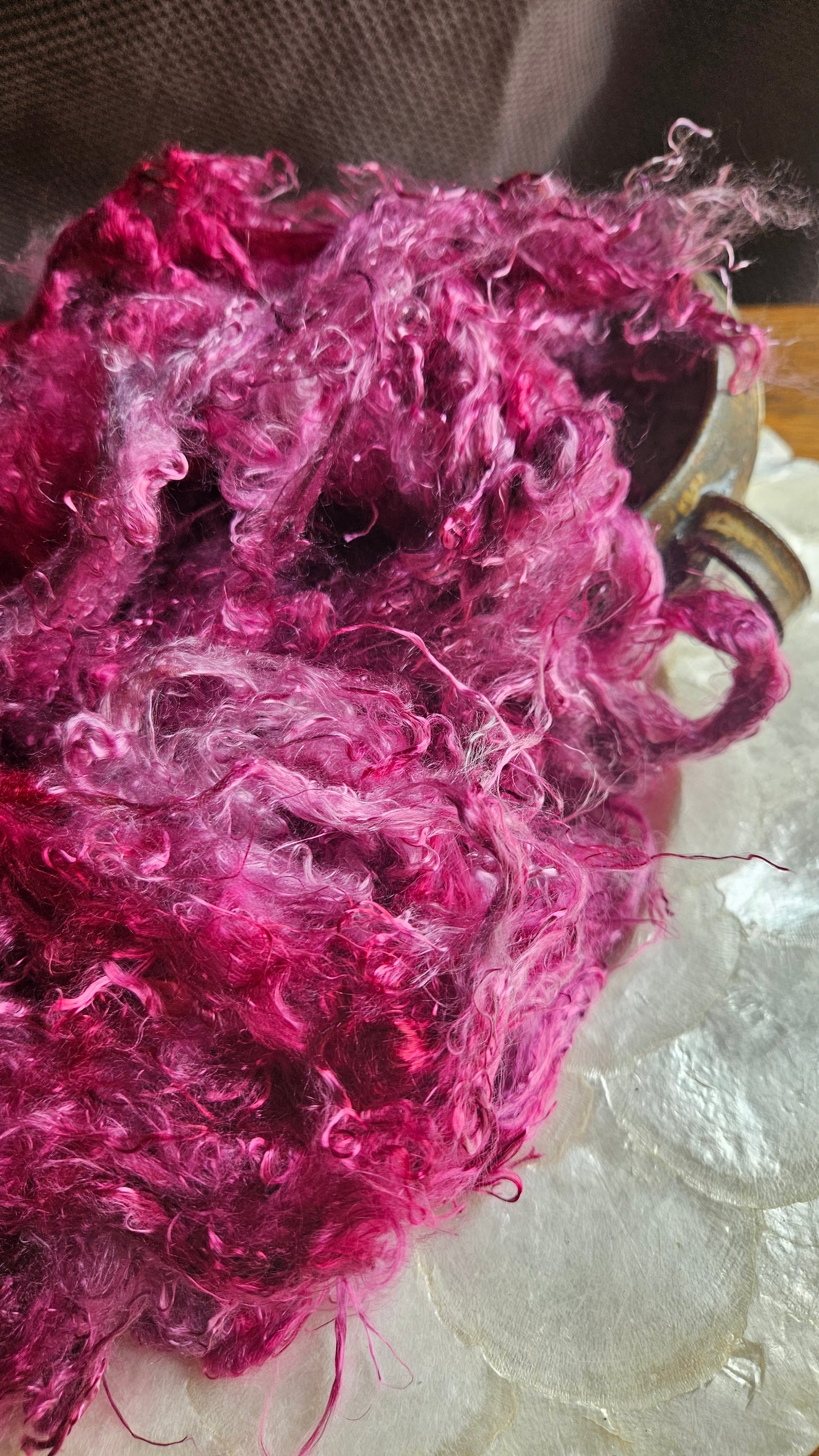 HACKMANITE - hand-dyed eucalyptus crimp faux-silk for art yarn embellishing, fiber blending, felting, and papermaking - 2 oz | 57 g