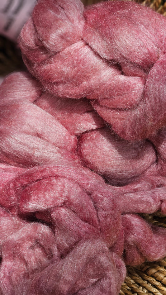 Blush Pearl - wool bamboo roving for felting and blending - 2 ounces | 57 grams