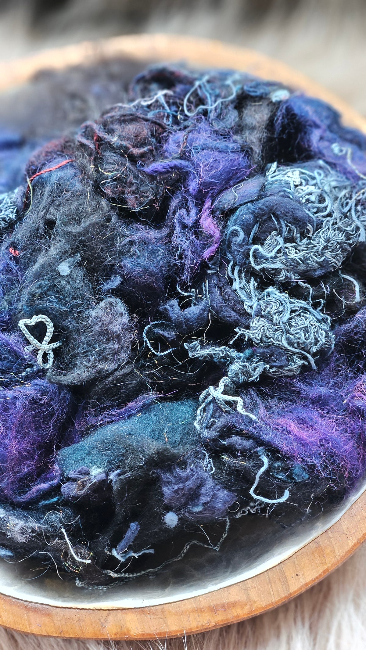 Indigo Honey - hand-dyed wool alpaca bamboo texture blend - 4 ounces | 114 grams