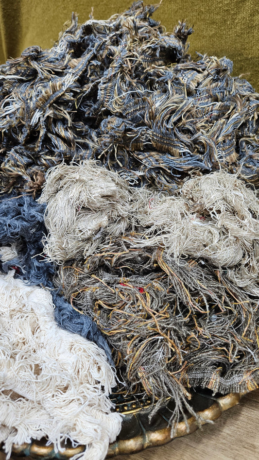 PINE FOREST - shaggy fringe ribbon for tapestry weaving and fiber art - 4.5 POUNDS