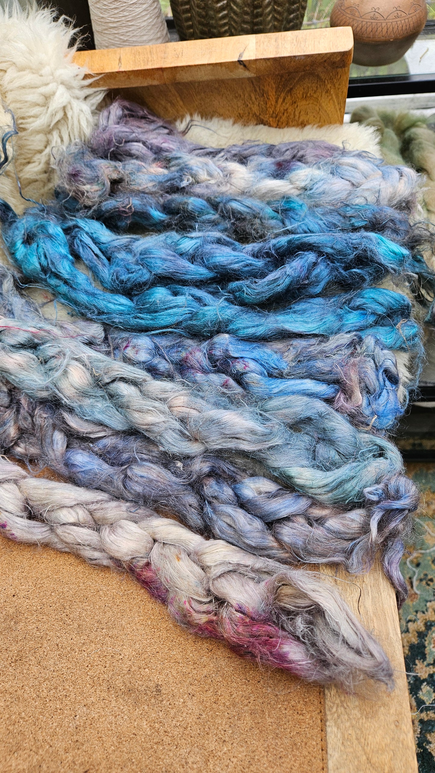 PSALTER Hand-Dyed Fine Hemp for fiber art, texture blending, and papermaking - 2 ounces | 57 grams