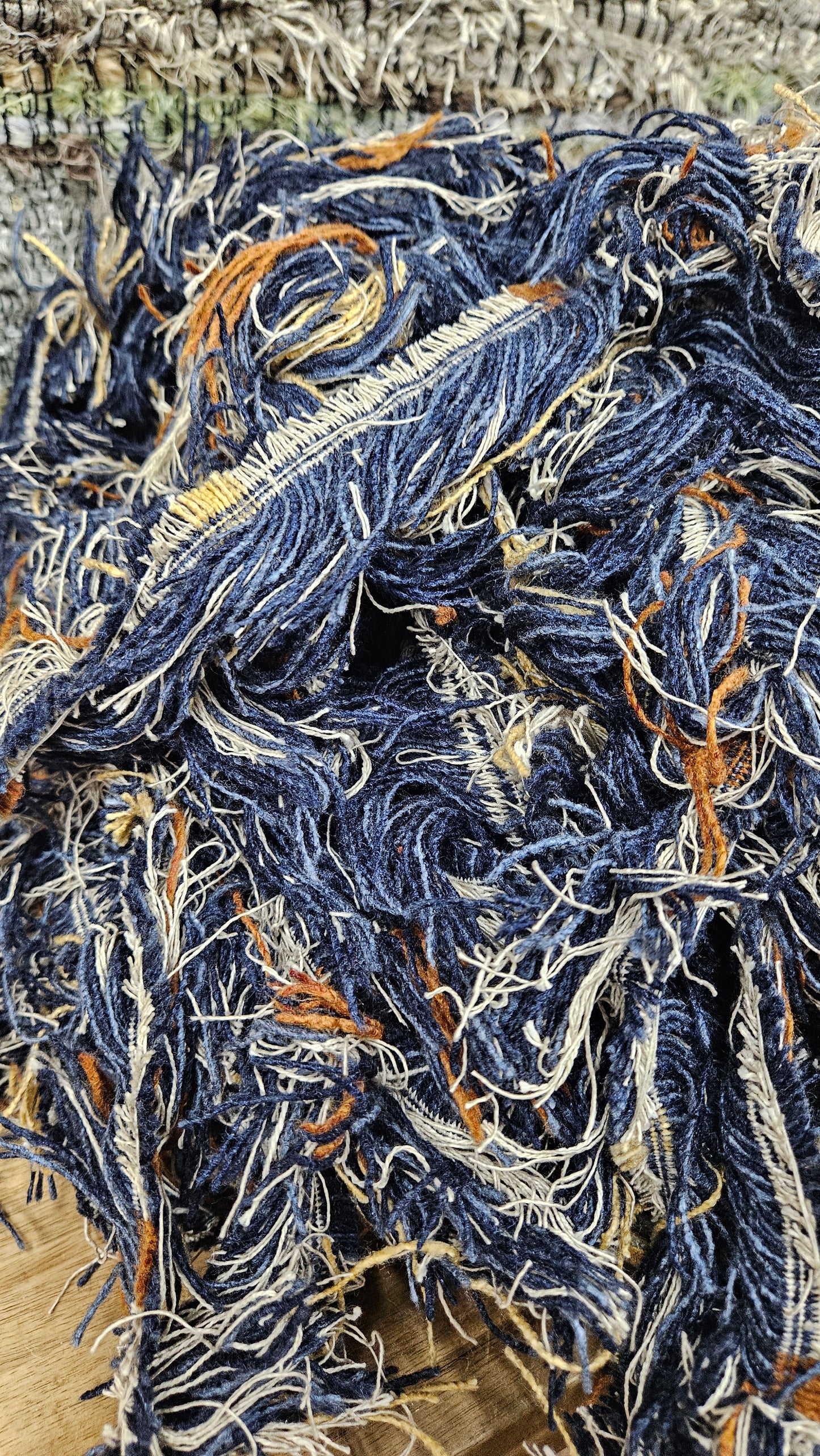 BULK 01 - shaggy fringe ribbon for tapestry weaving and fiber art - 4 POUNDS