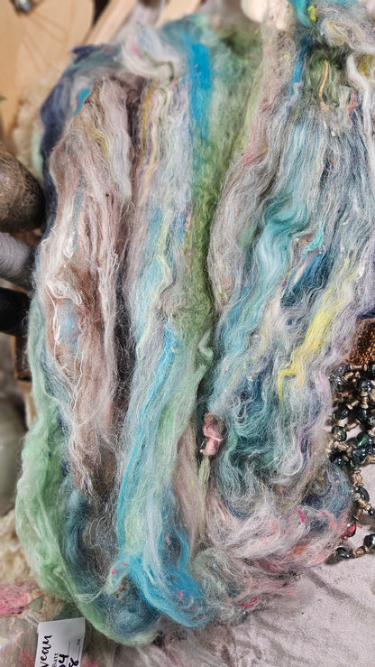 Shaniko Wool Silk Flax Neauveau Art Batt 910 - 3.4 oz
