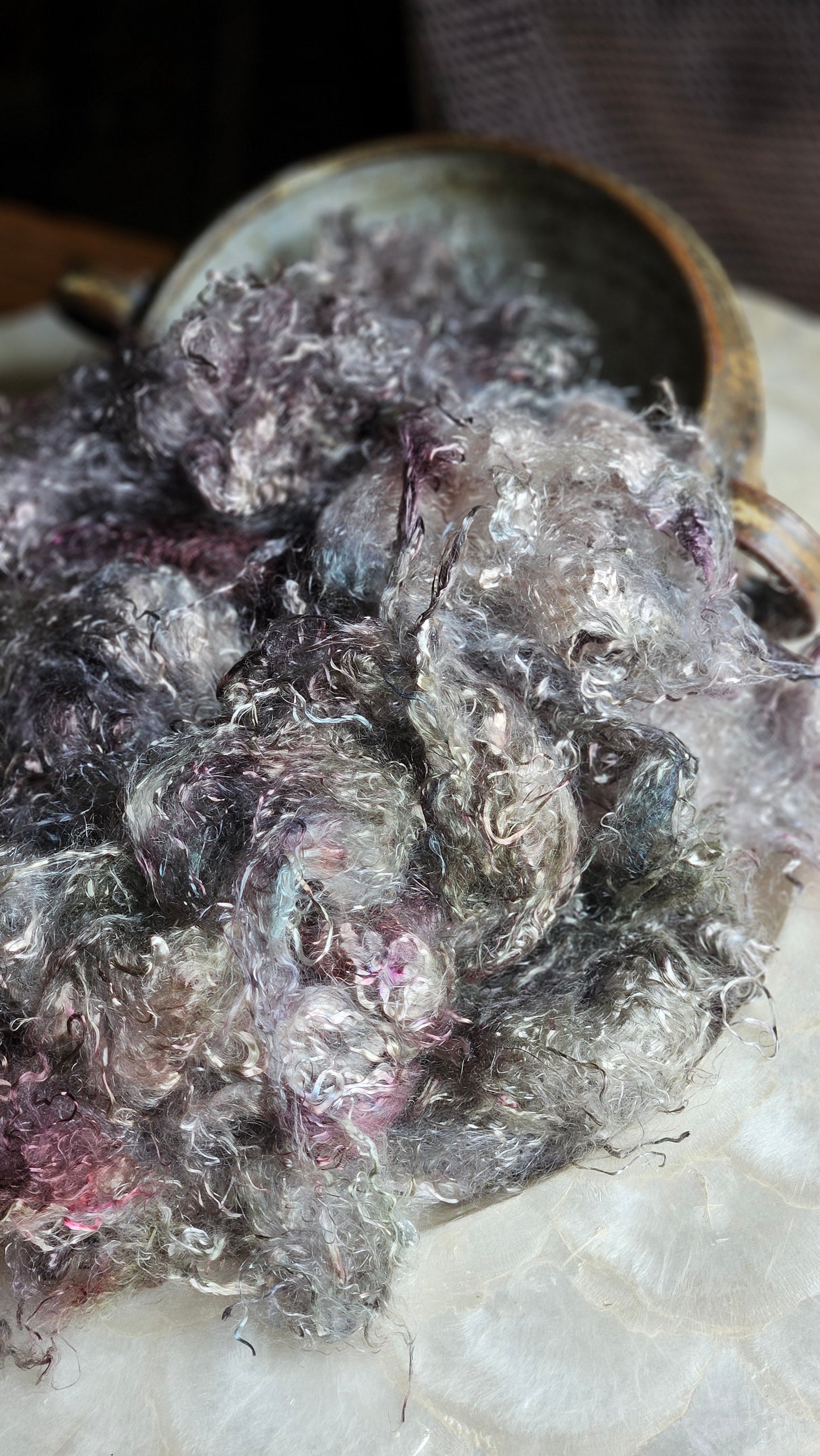 HIDDENITE - hand-dyed eucalyptus crimp faux-silk for art yarn embellishing, fiber blending, felting, and papermaking - 2 oz | 57 g