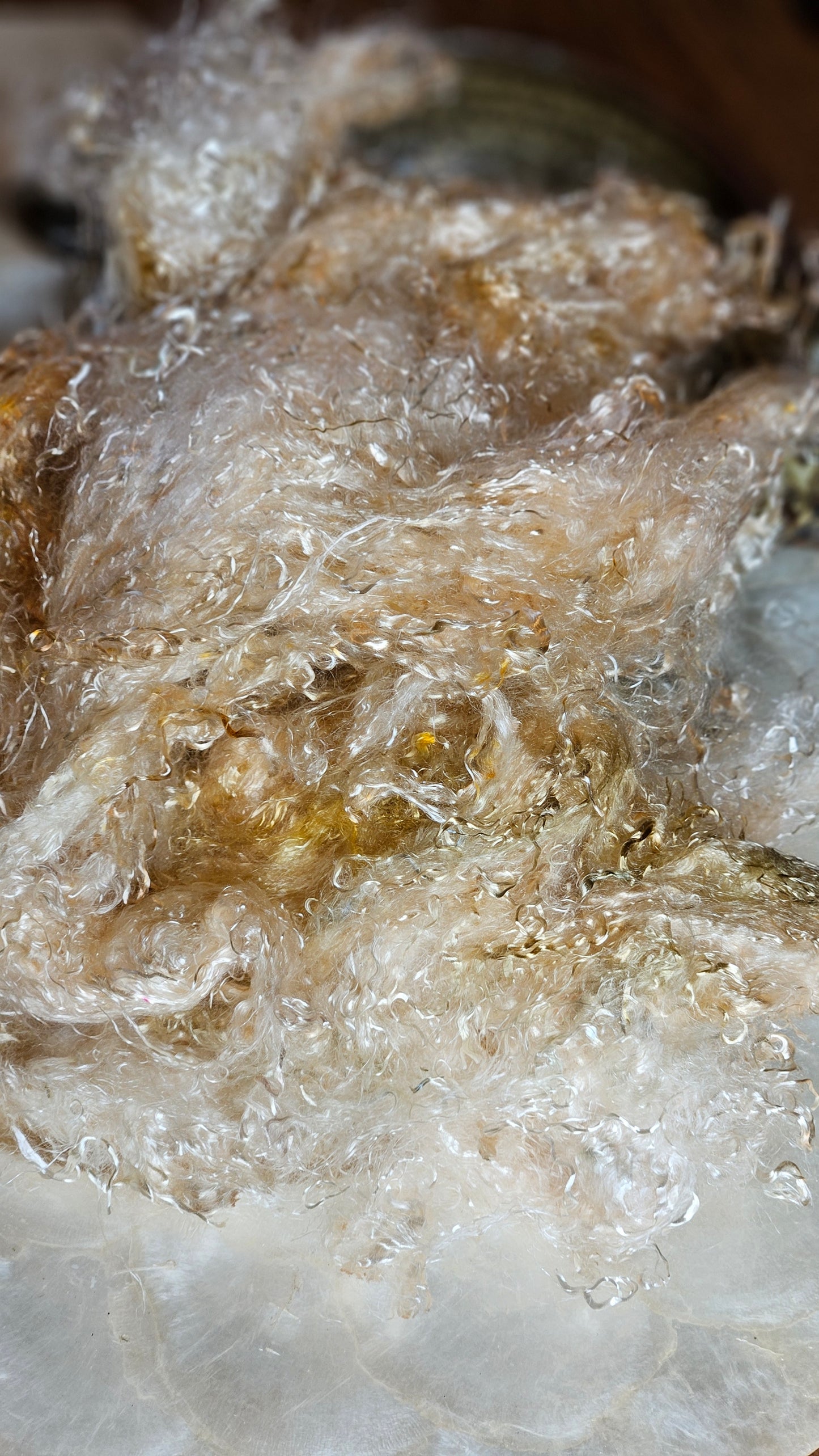 PHOSGENITE - hand-dyed eucalyptus crimp faux-silk for art yarn embellishing, fiber blending, felting, and papermaking - 2 oz | 57 g