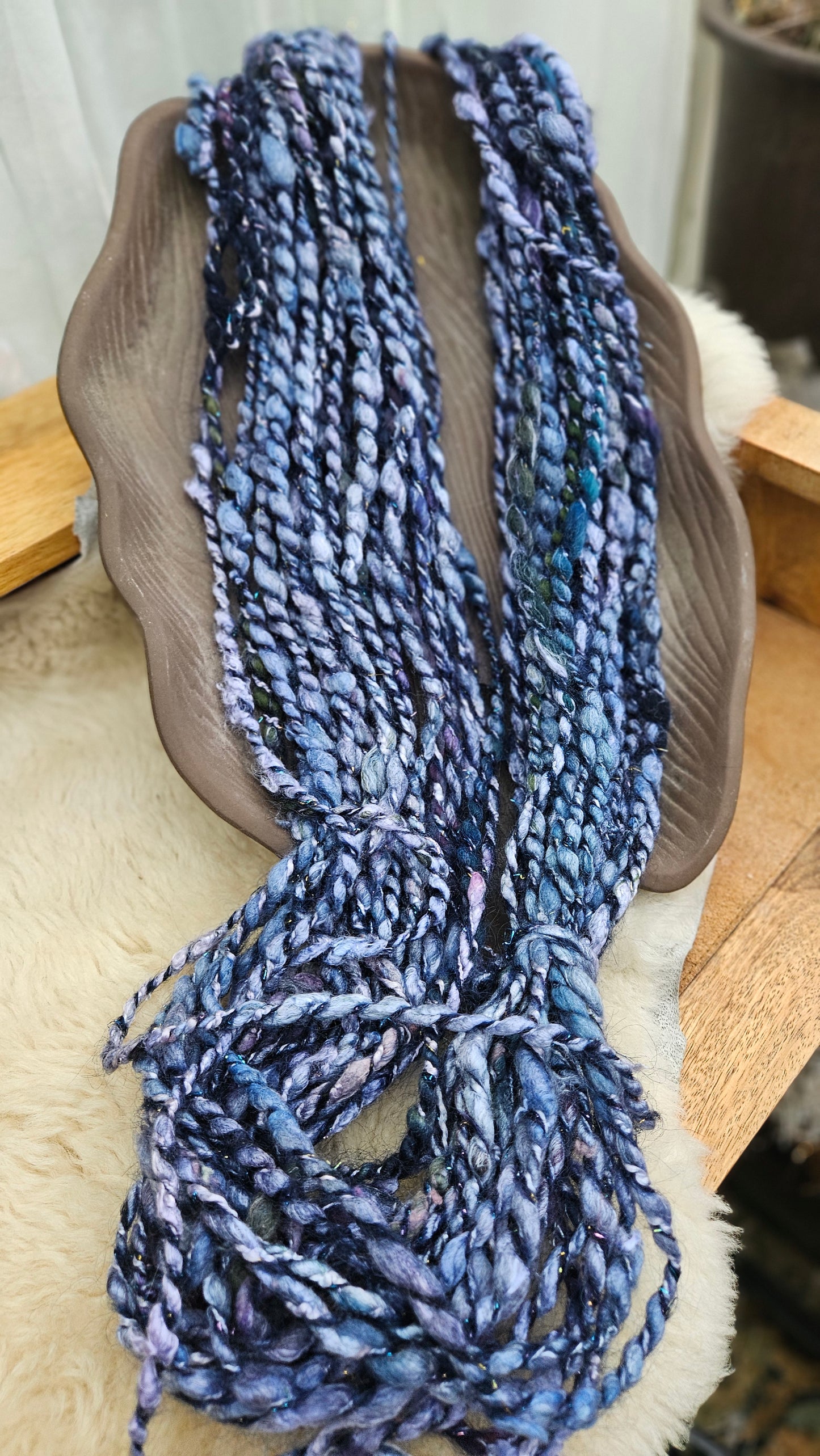 MOONLIGHT - Bulky Handspun Art Yarn XL Skein - 50 yards | 5.7 ounces | 162 grams