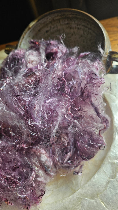 PURPURITE - eucalyptus crimp fiber for spinning, blending & felting - 2 oz | 57 g