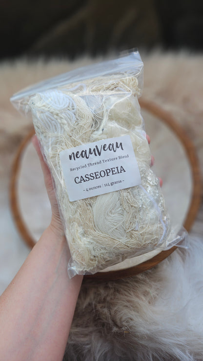 Casseopeia - thread embellishment blend for carding & art yarn spinning - 4 ounces | 113 grams