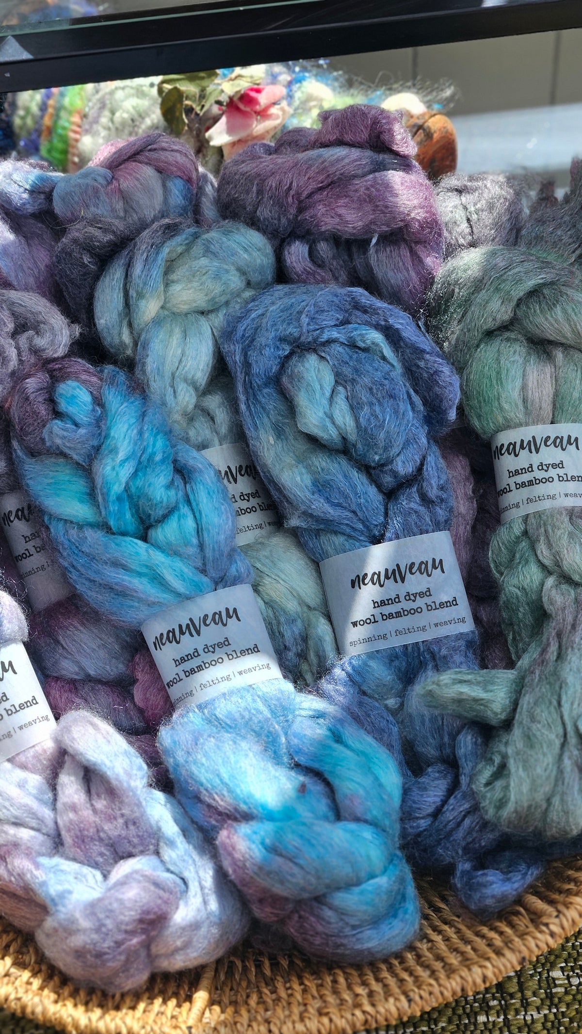 Razzleberry Pearl - wool bamboo roving for felting and blending - 2 ounces | 57 grams