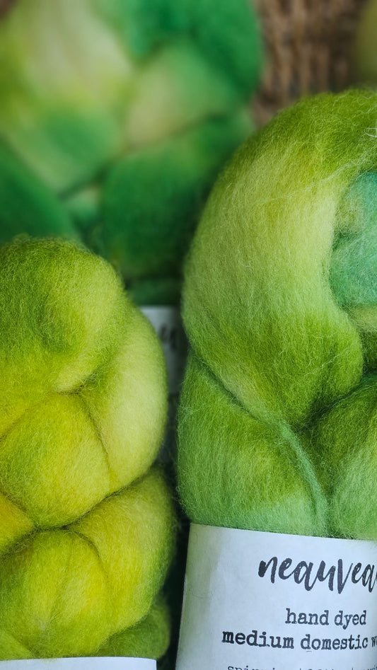 Lorikeet - hand dyed domestic wool roving for felting and blending - 2 ounces | 57 grams