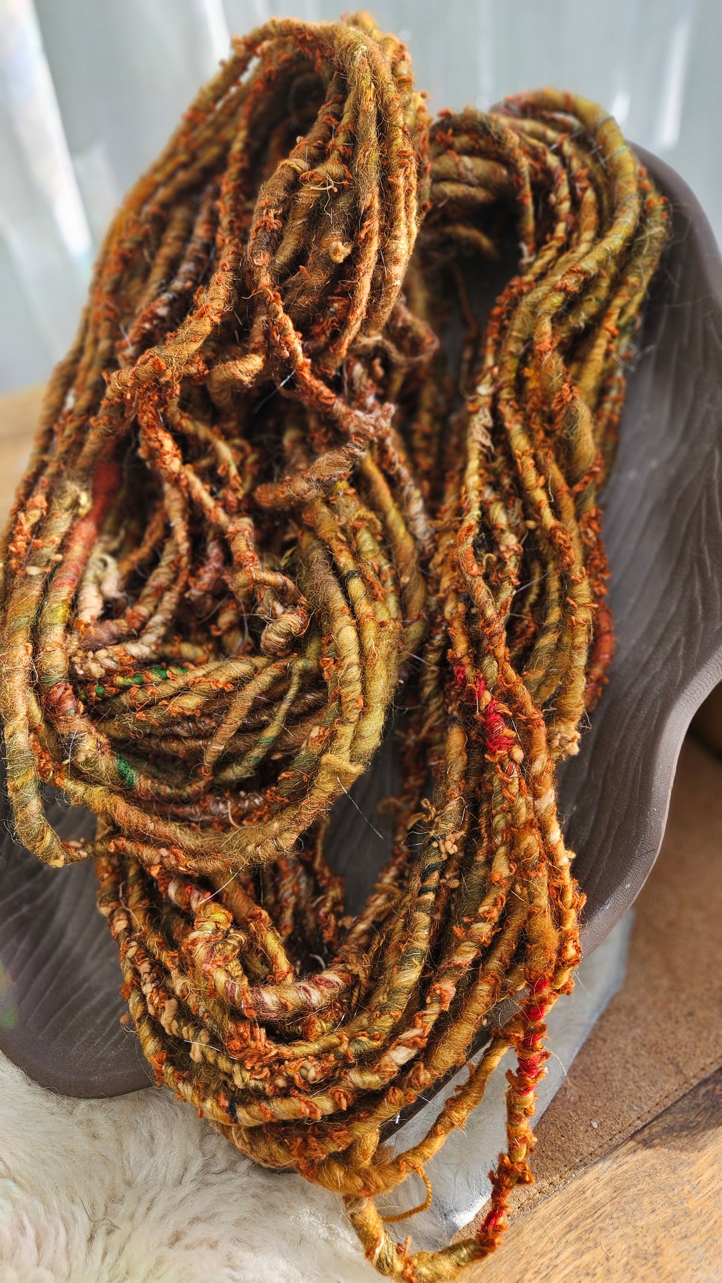 EMBER SPIRAL - Bulky Handspun Art Yarn XL Skein - 36 yards | 6 ounces | 170 grams