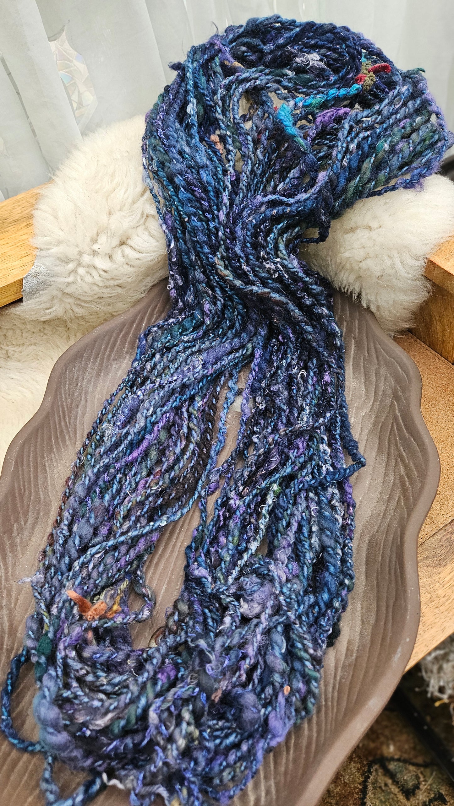 TWILIGHT COVE - Bulky Handspun Art Yarn XL Skein - 62 yards | 5 ounces | 146 grams