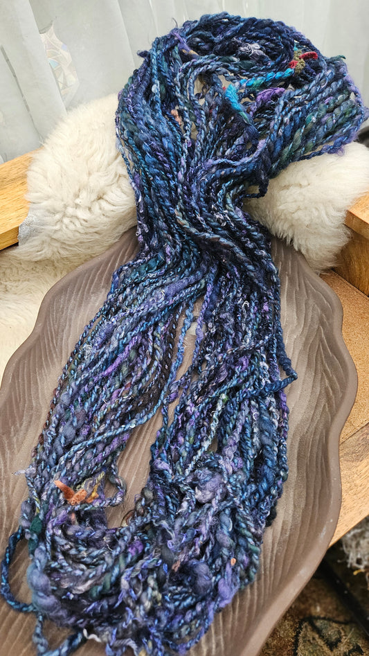 TWILIGHT COVE - Bulky Handspun Art Yarn XL Skein - 62 yards | 5 ounces | 146 grams