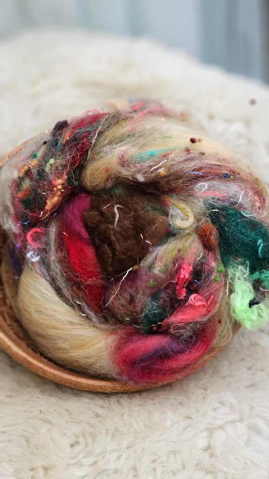 Luxe Layered Textured Art Batt - 038 - 2 ounces | 57 grams