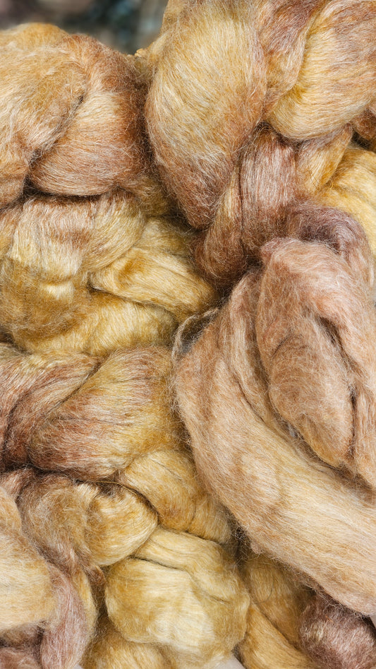 Wheat Pearl - wool bamboo roving for felting and blending - 2 ounces | 57 grams