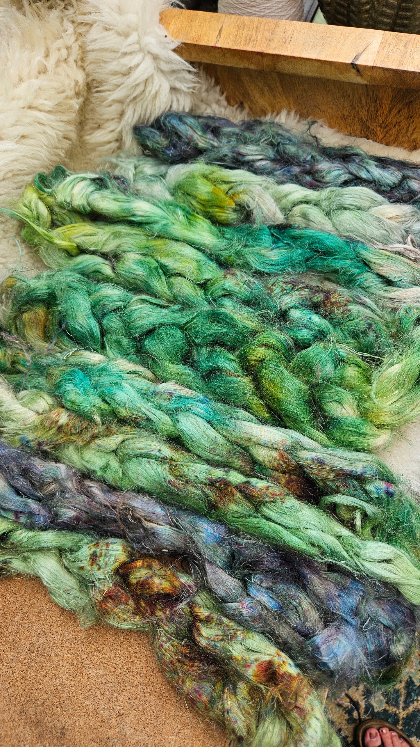 GAWAIN Hand-Dyed Fine Hemp for fiber art, texture blending, and papermaking - 2 ounces | 57 grams