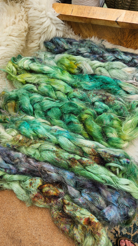 GAWAIN Hand-Dyed Fine Hemp for fiber art, texture blending, and papermaking - 2 ounces | 57 grams