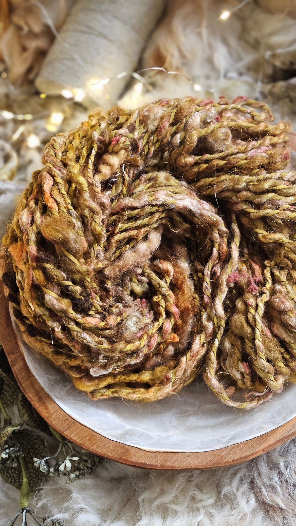 Handspun Bulky Art Yarn - 48 yards | 4.7 ounces - Botticelli Portrait 02