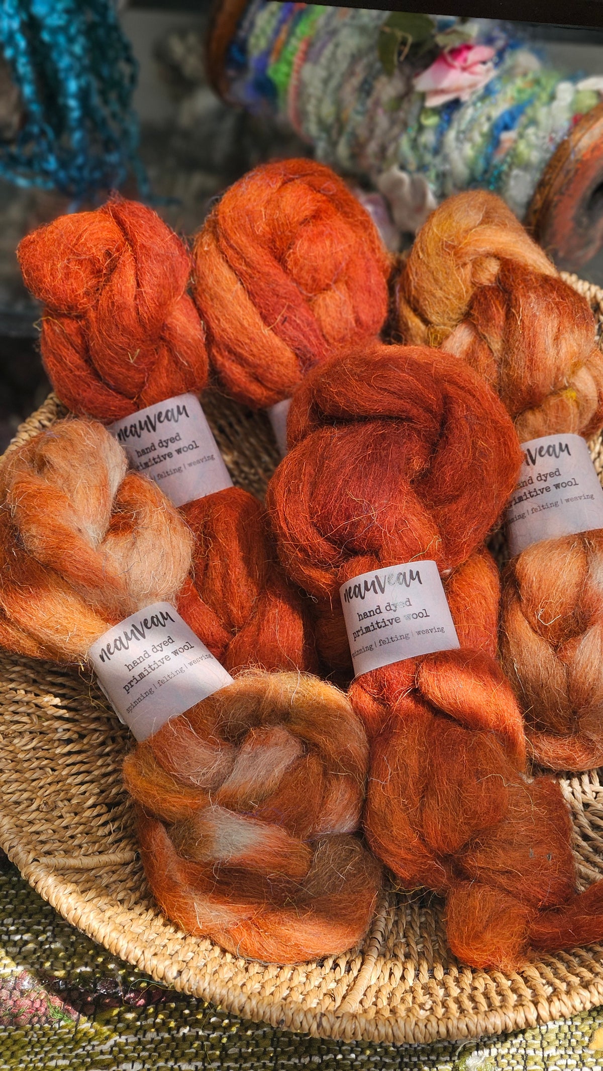 Redware - primitive hand dyed wool roving for felting and blending - 2 ounces | 57 grams