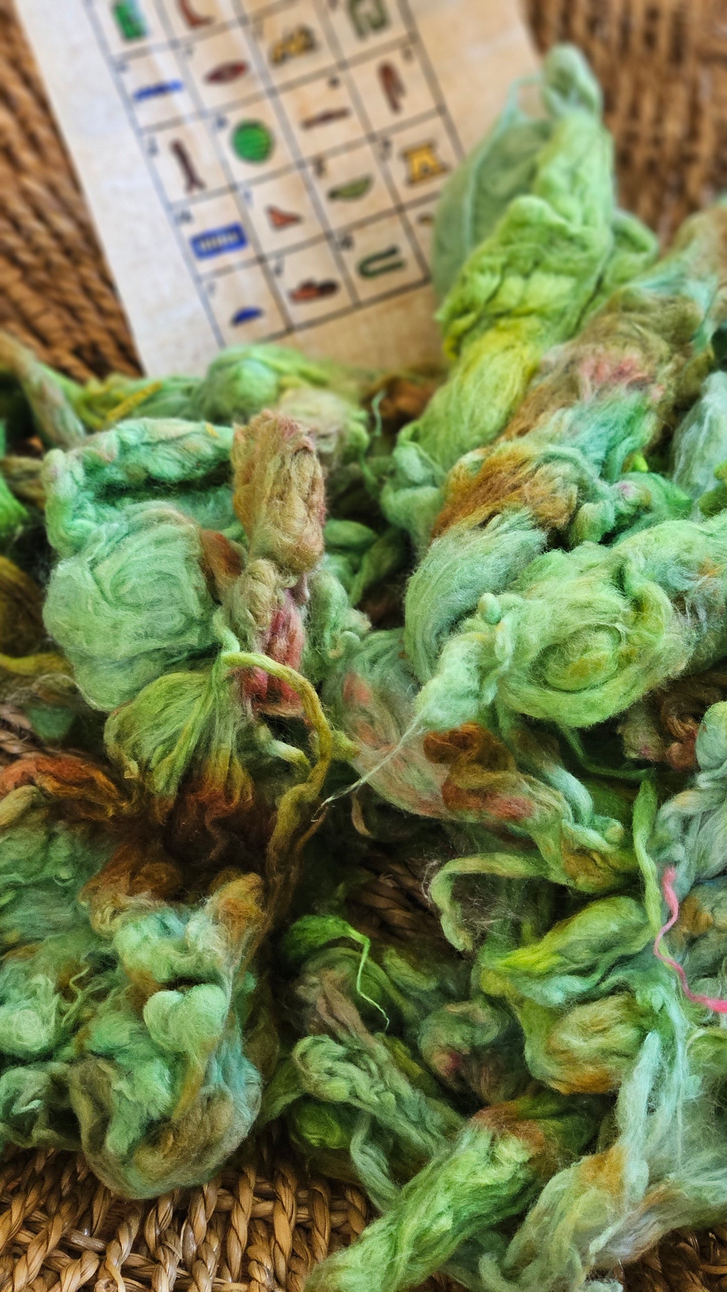 SCARAB Hand-Dyed Organic Extra Fine Cotton Noil for fiber art, texture blending, and papermaking - 1 ounce | 28 grams