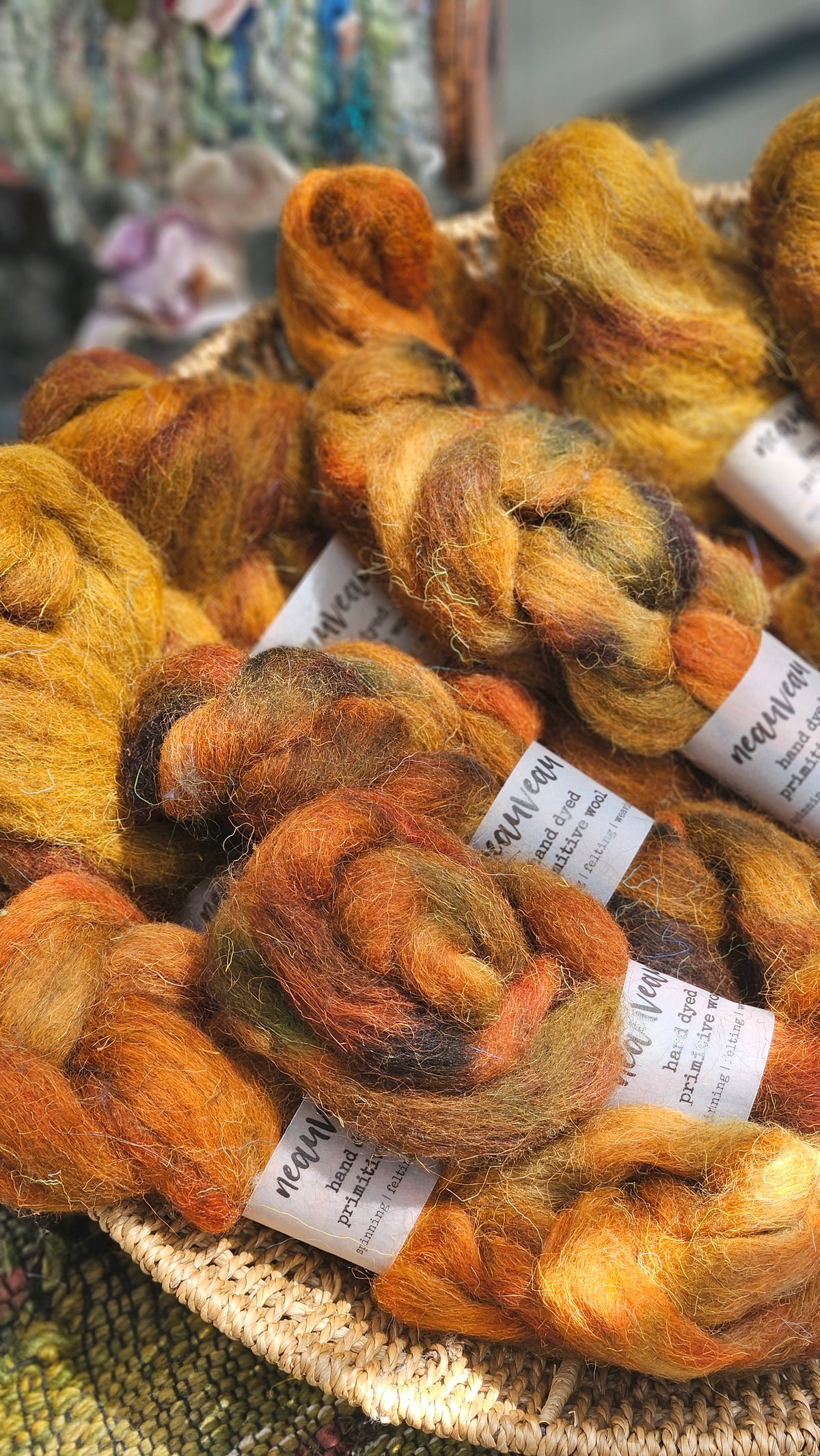 Hearthstone - primitive hand dyed wool roving for felting and blending - 2 ounces | 57 grams