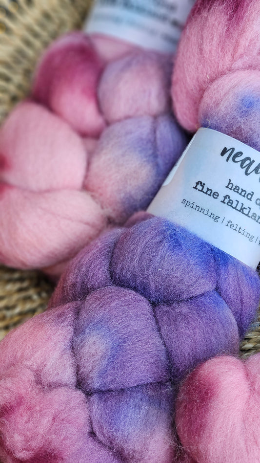 Rocky - hand dyed fine wool roving for felting and blending - 2 ounces | 57 grams