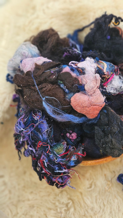 MOONLIT REEF - fiber texture blend for art yarn spinning & felting - 4 ounces | 114 grams