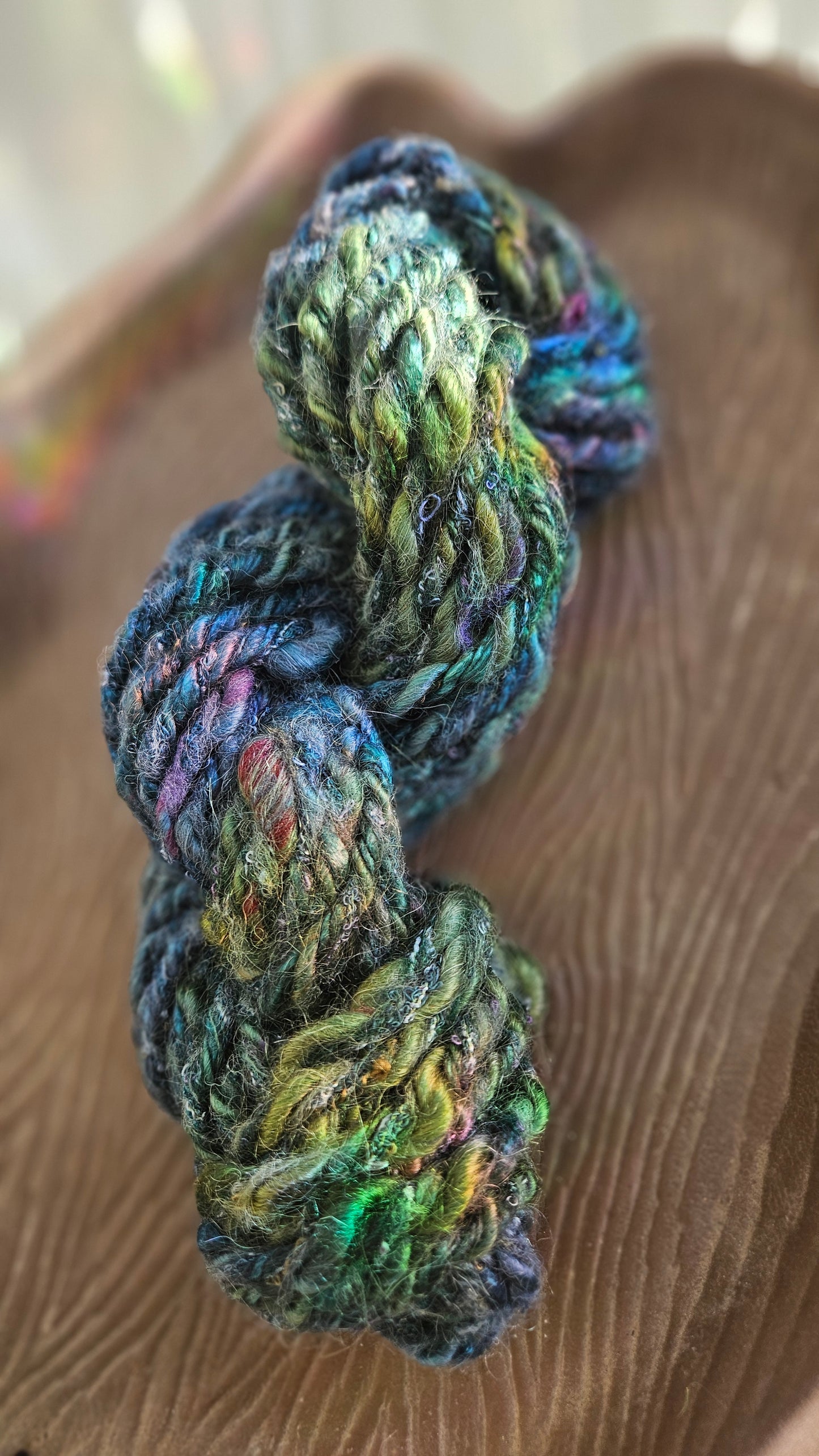 NIGHTINGALE - Bulky Handspun Art Yarn XL Skein - 28 yards | 3.9 ounces | 111 grams