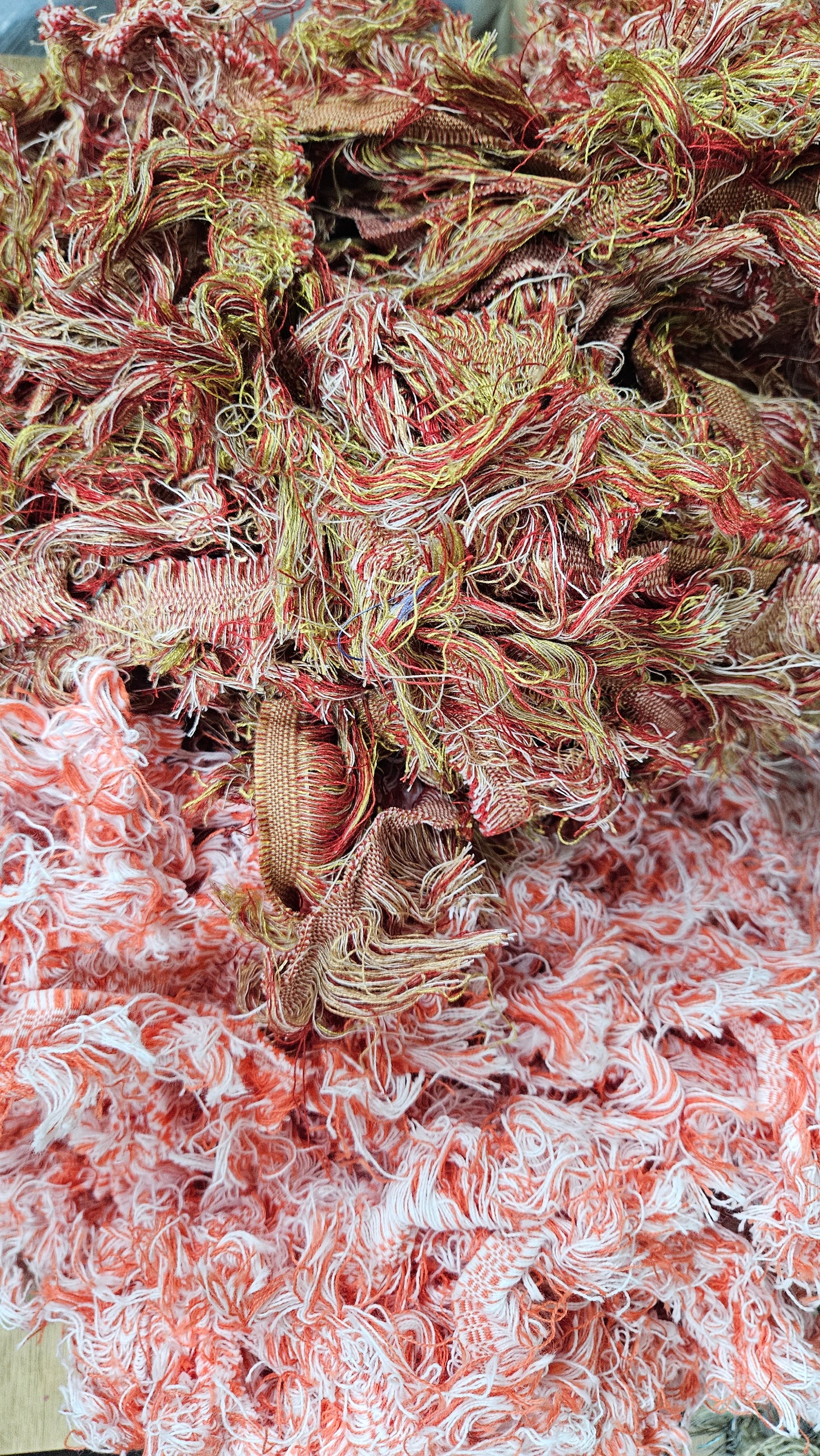 BULK 11 - shaggy fringe ribbon for tapestry weaving and fiber art - 4 POUNDS