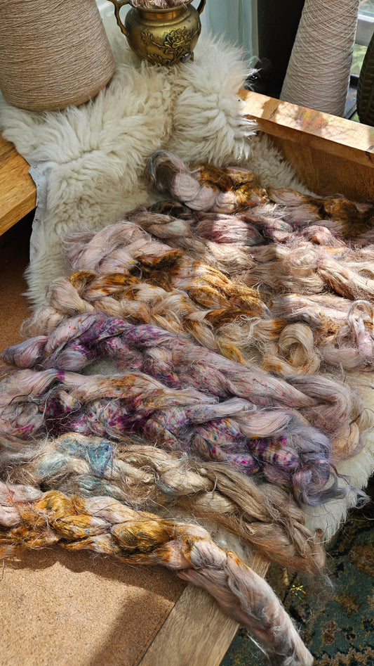 GRAIL Hand-Dyed Fine Hemp for fiber art, texture blending, and papermaking - 2 ounces | 57 grams