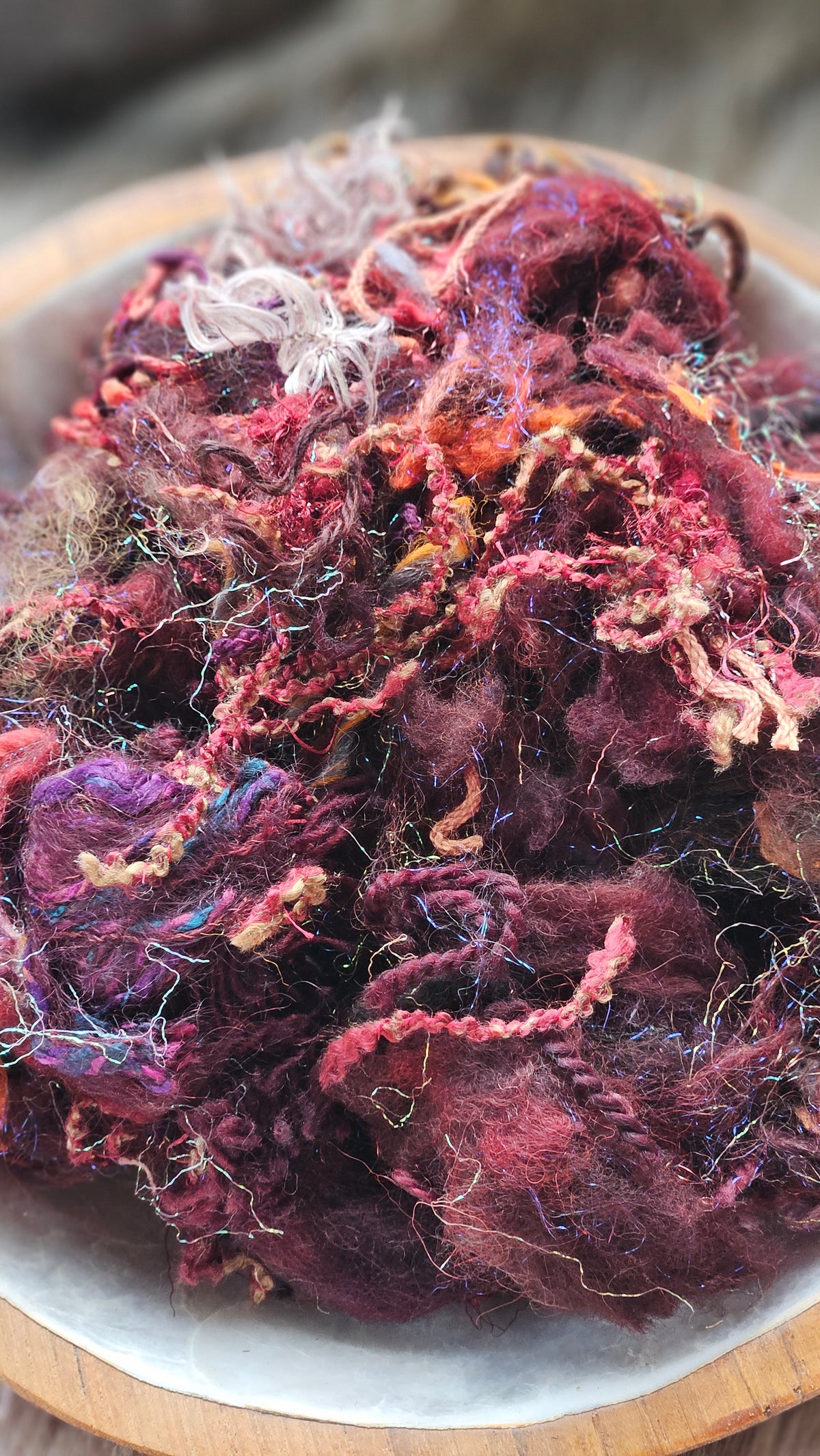 Wounded Daylight - hand-dyed wool alpaca bamboo texture blend - 4 ounces | 114 grams