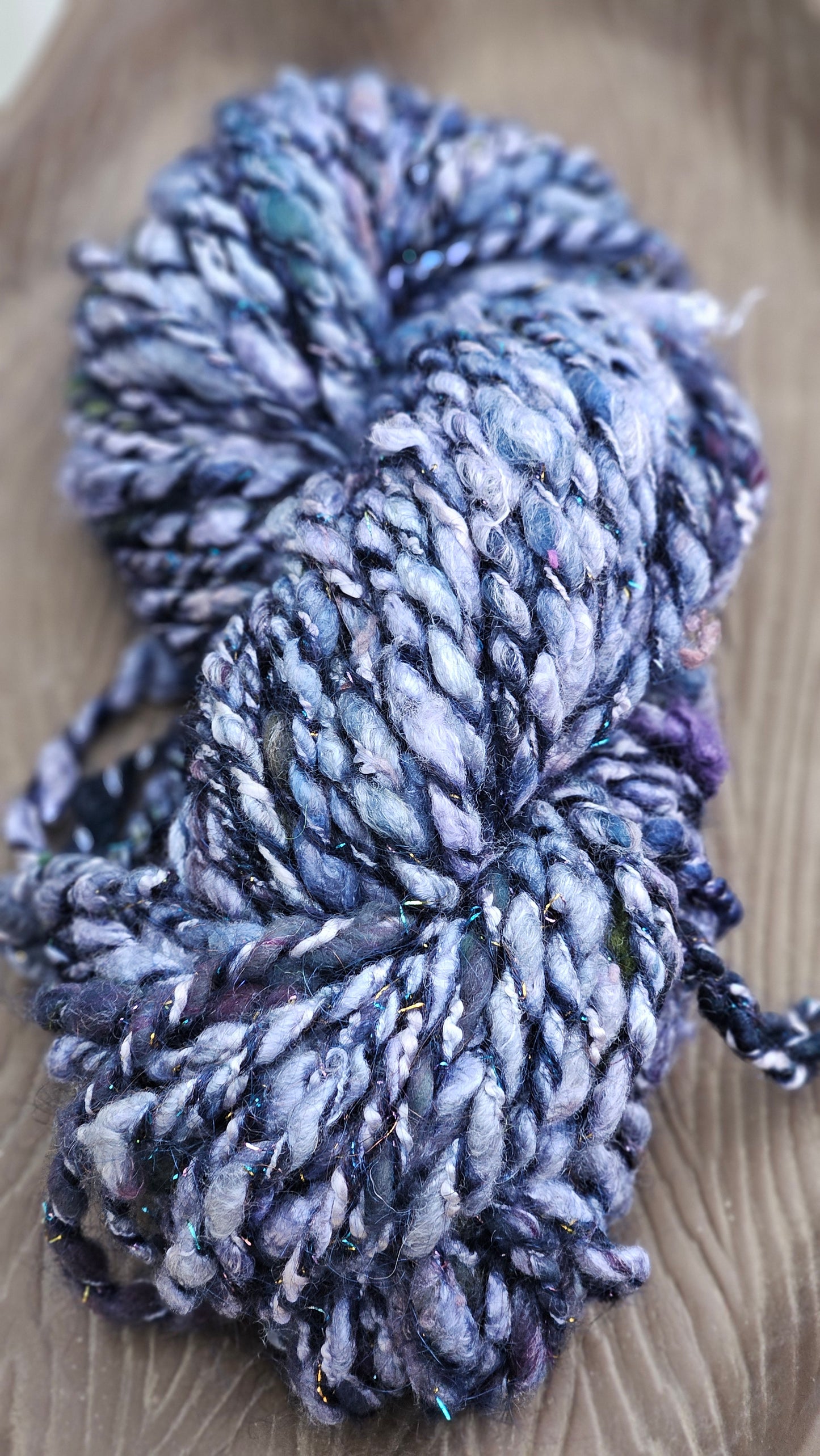 MOONLIGHT - Bulky Handspun Art Yarn XL Skein - 50 yards | 5.7 ounces | 162 grams