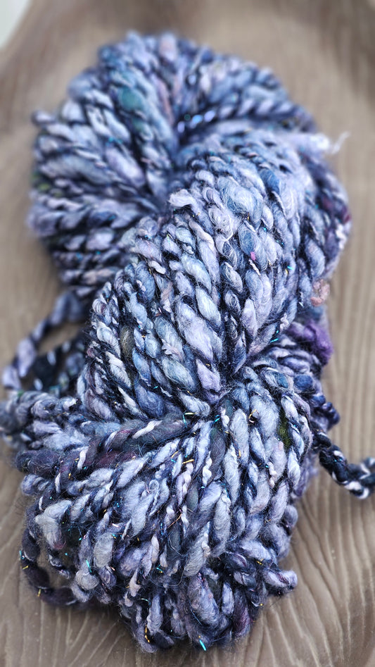 MOONLIGHT - Bulky Handspun Art Yarn XL Skein - 50 yards | 5.7 ounces | 162 grams