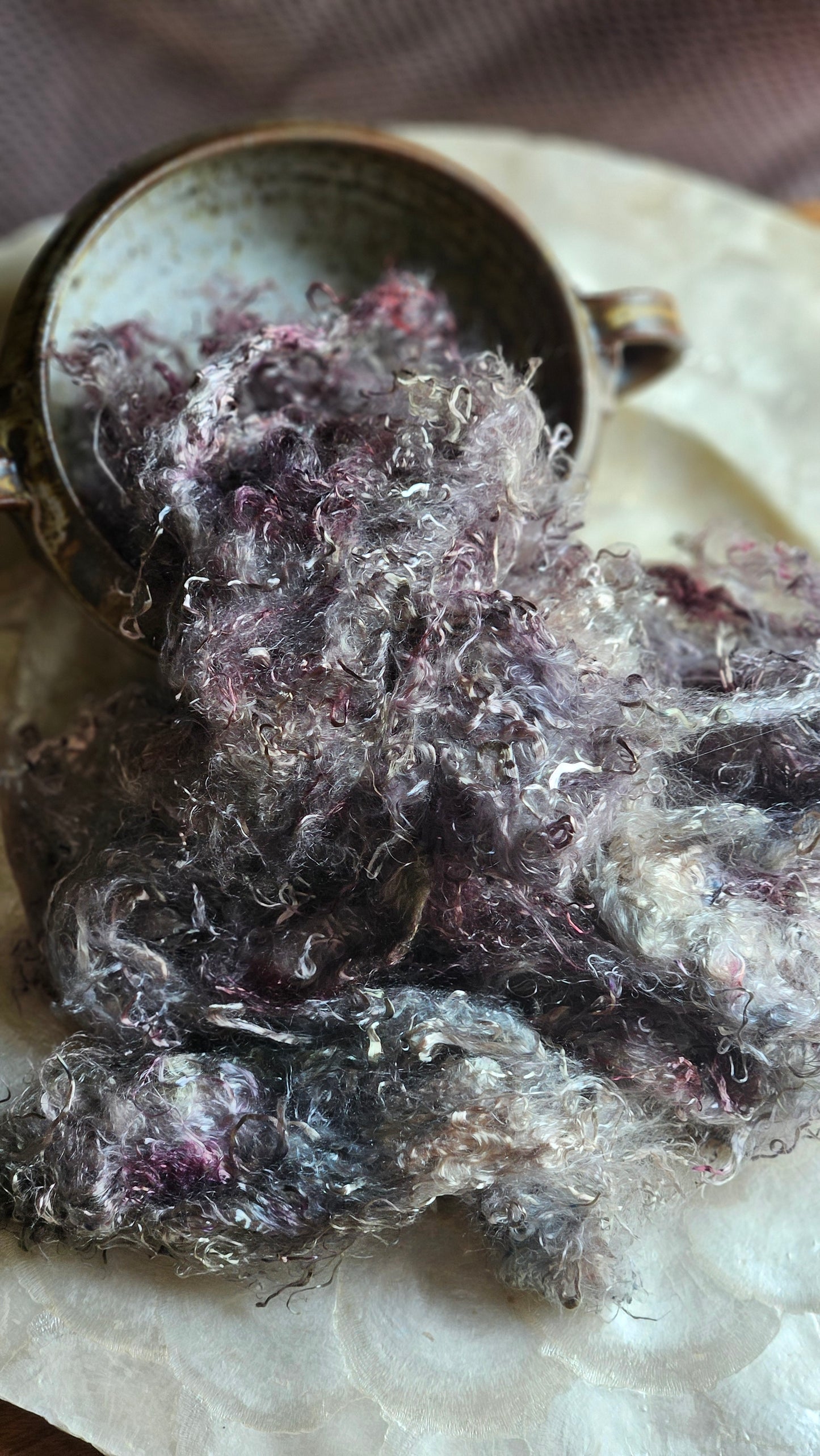 HIDDENITE - hand-dyed eucalyptus crimp faux-silk for art yarn embellishing, fiber blending, felting, and papermaking - 2 oz | 57 g