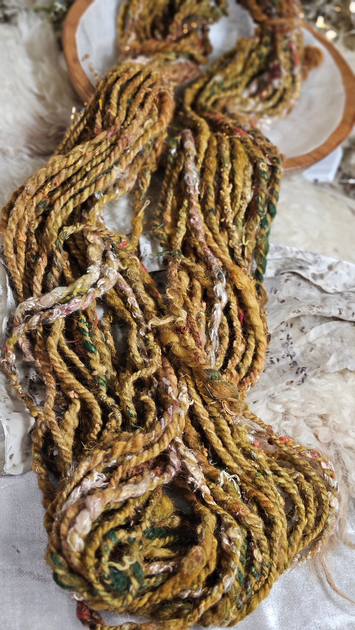 Handspun Bulky Art Yarn - 56 yards | 6 ounces - Botticelli Portrait 03