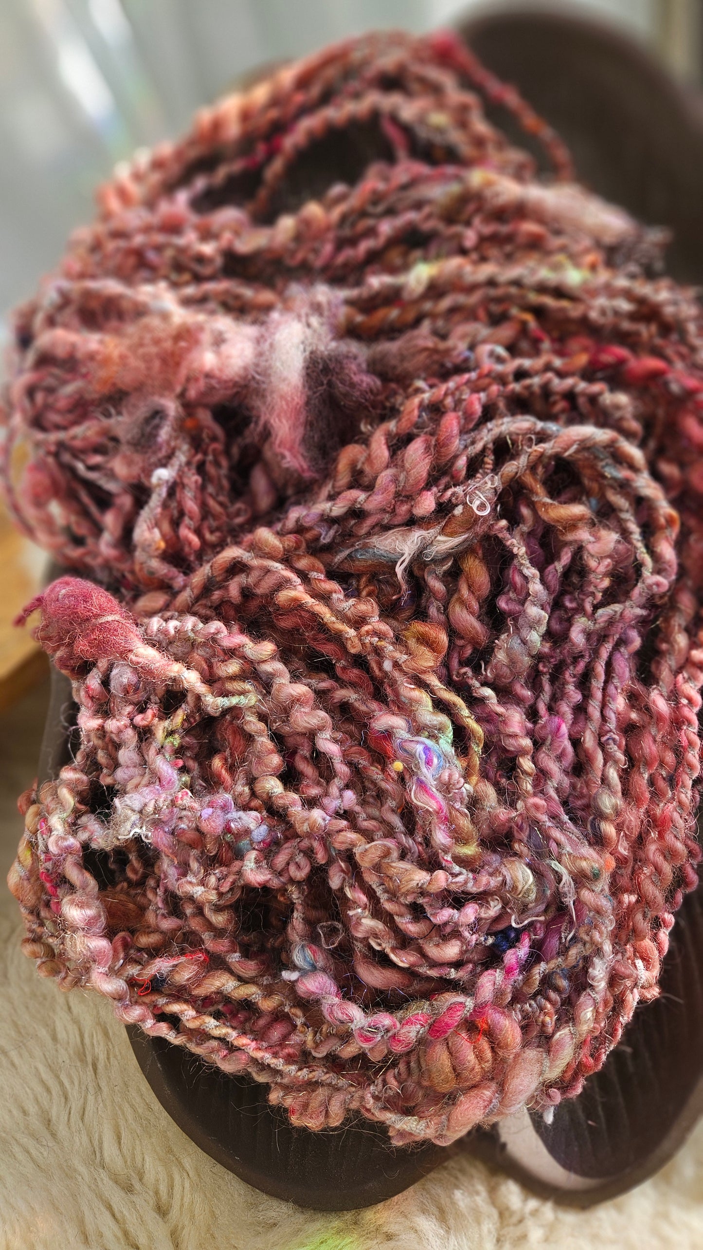 MEADOW SUNRISE - Bulky Handspun Art Yarn XL Skein - 40 yards | 4.3 ounces | 122 grams