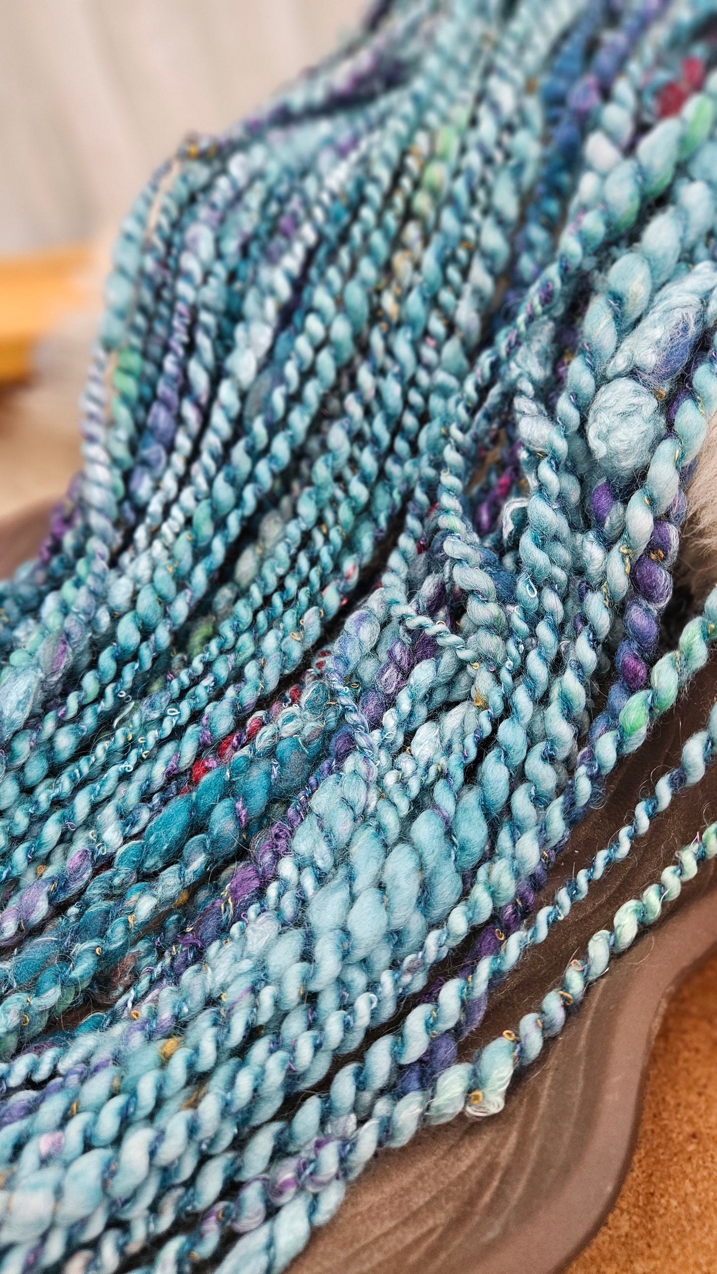 MERMAID LAGOON - Bulky Handspun Art Yarn XL Skein - 33 yards | 6.6 ounces | 187 grams