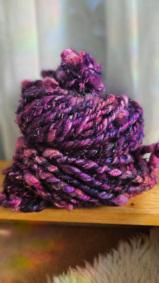 RAVENWING - Bulky Handspun Art Yarn XL Skein - 40 yards | 6 ounces | 170 grams