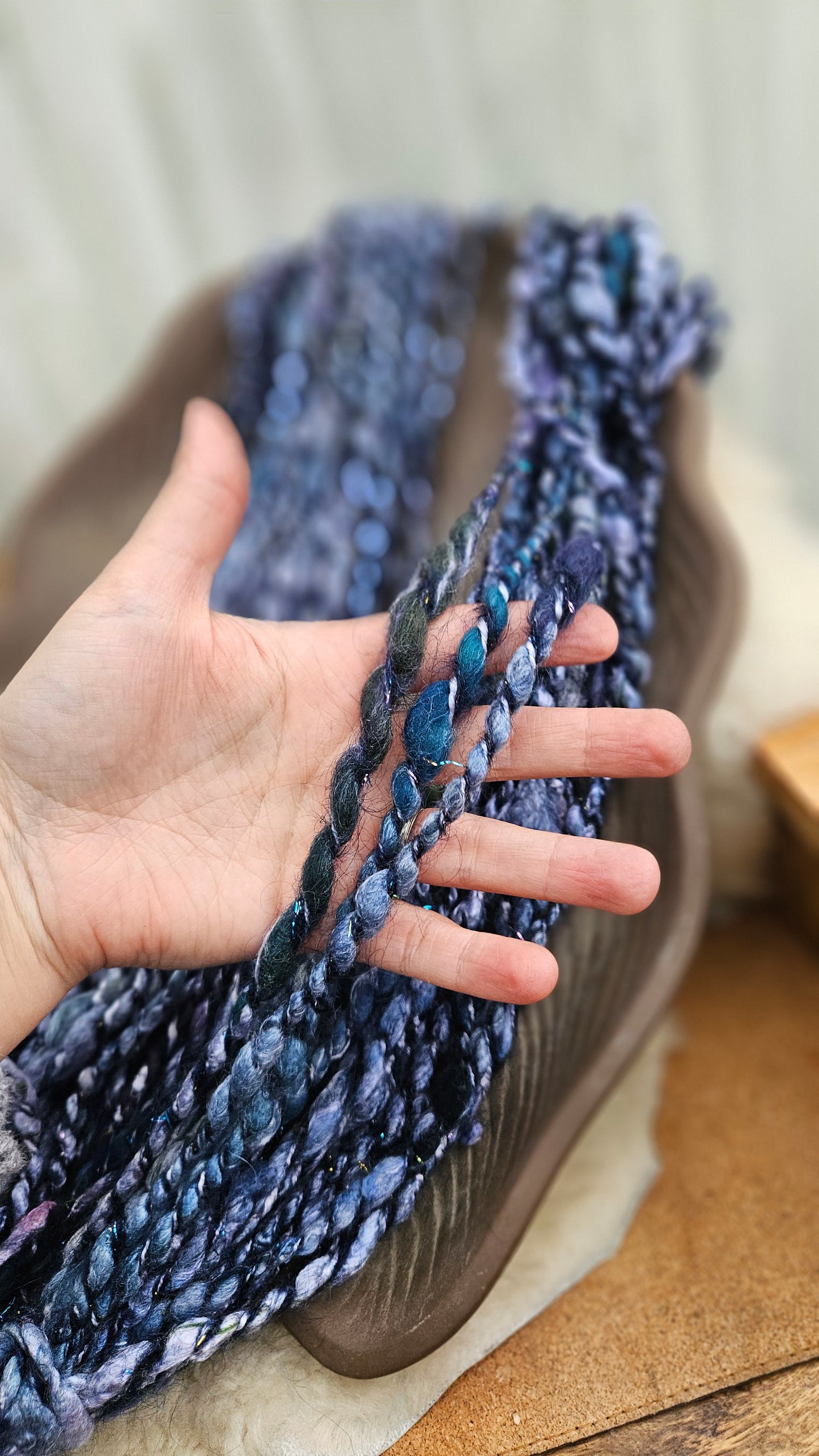 MOONLIGHT - Bulky Handspun Art Yarn XL Skein - 50 yards | 5.7 ounces | 162 grams