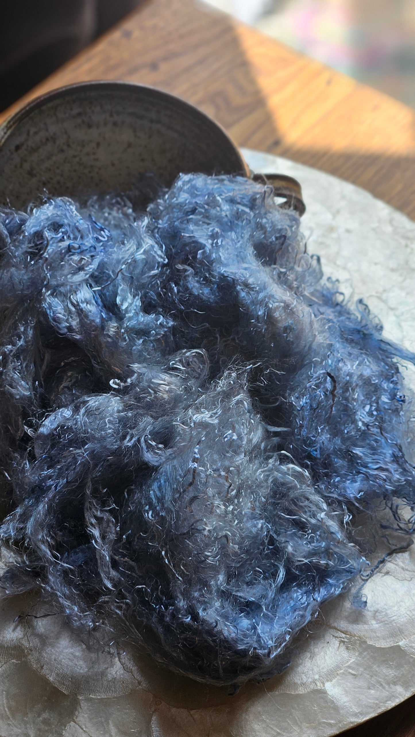 KYANITE - hand-dyed eucalyptus crimp faux-silk for art yarn embellishing, fiber blending, felting, and papermaking - 2 oz | 57 g