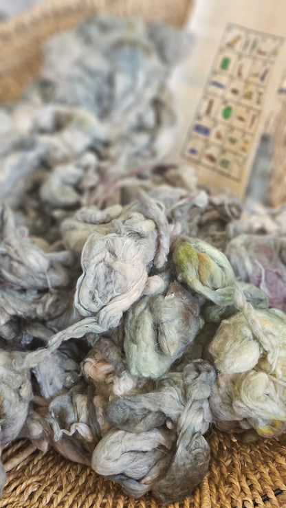 KHUFU - organic cotton noil for blending & spinning - 1 ounce | 28 grams