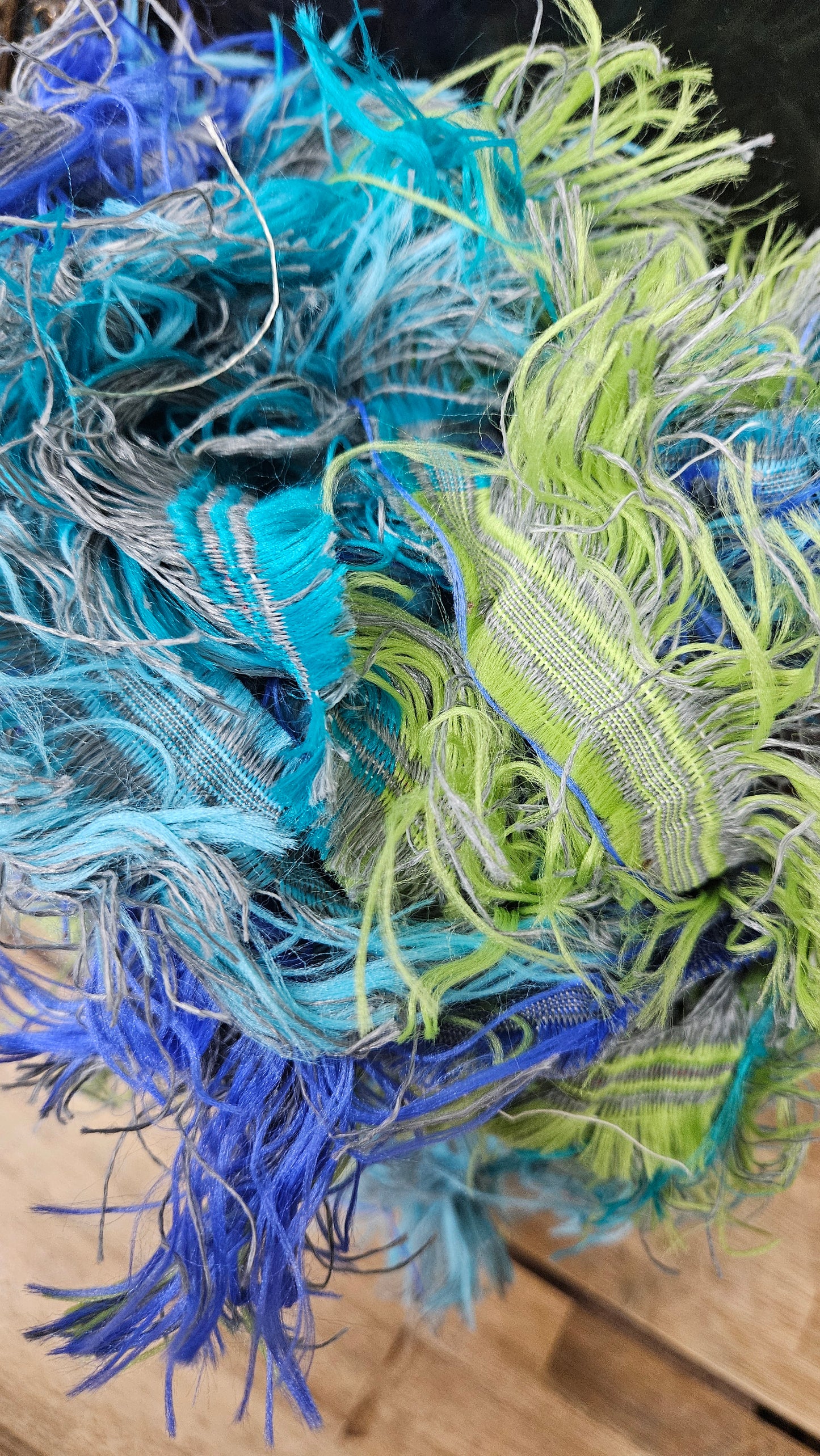 KOI POND - shaggy fringe ribbon for tapestry weaving and fiber art - SAPH0203 (.95 lb)