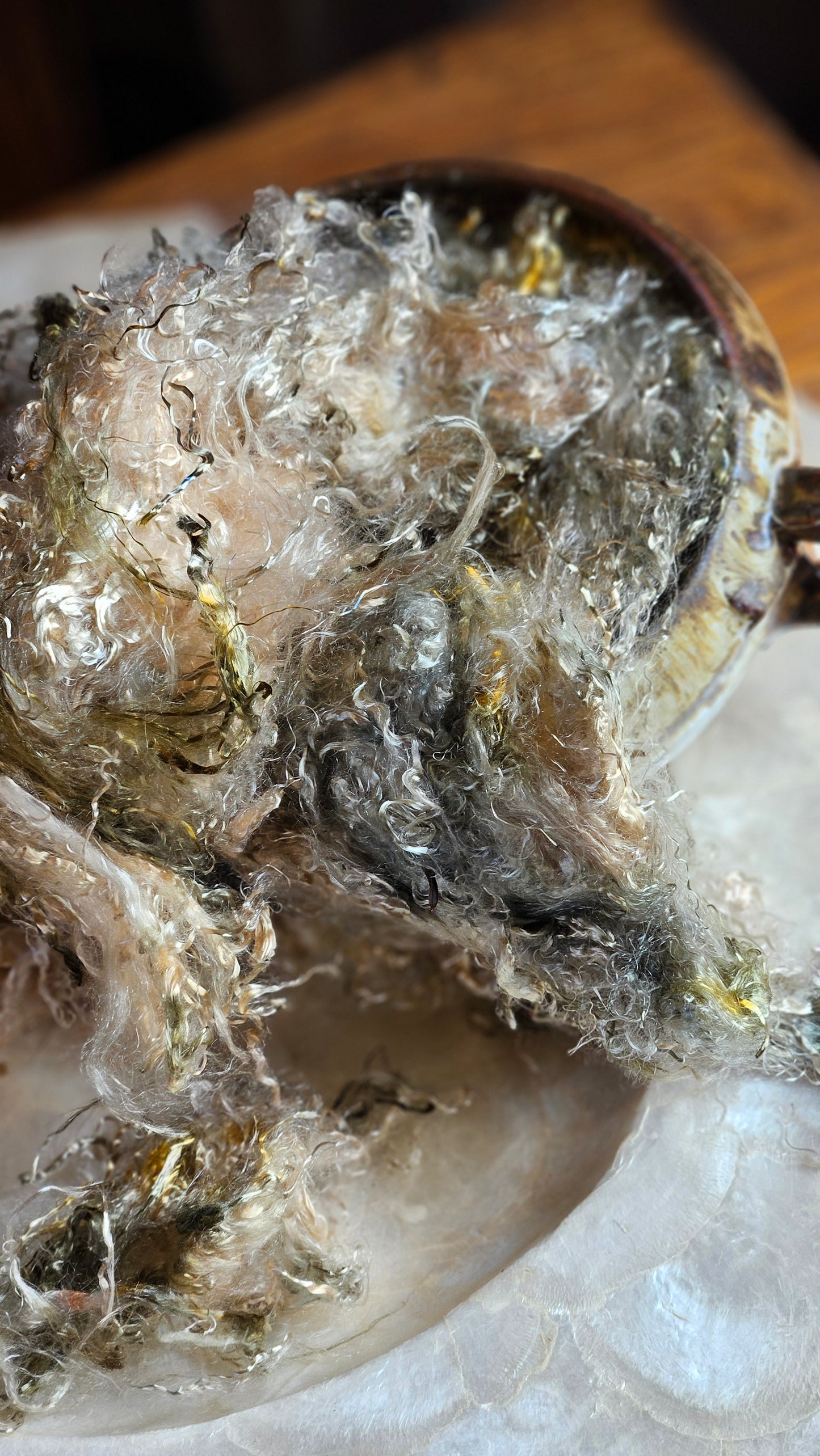 ZEKTZERITE - hand-dyed eucalyptus crimp faux-silk for art yarn embellishing, fiber blending, felting, and papermaking - 2 oz | 57 g